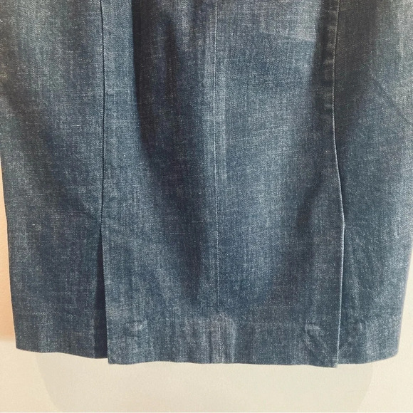 J CREW Sz 10 Stretch Pockets Double Slit in  Back Soft Denim Pencil Skirt - Picture 5 of 7